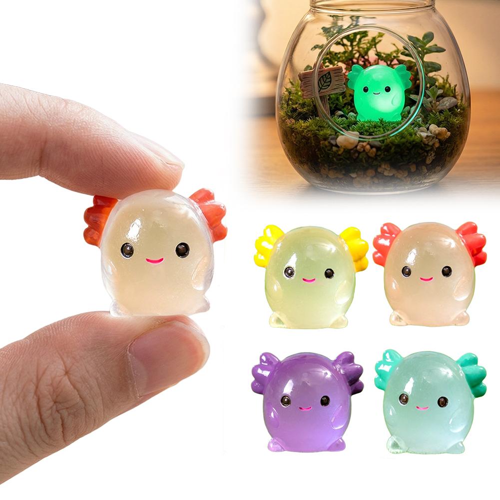 Aquarium Planting Ideas - Işıklı Axolotl Minyatürleri Karanlıkta Parlayan Hayvan