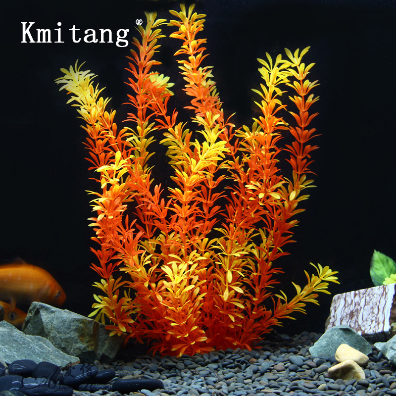 Aquarium Planting Ideas - 100cm Tropikal Bitkiler Büyük Yapay Su